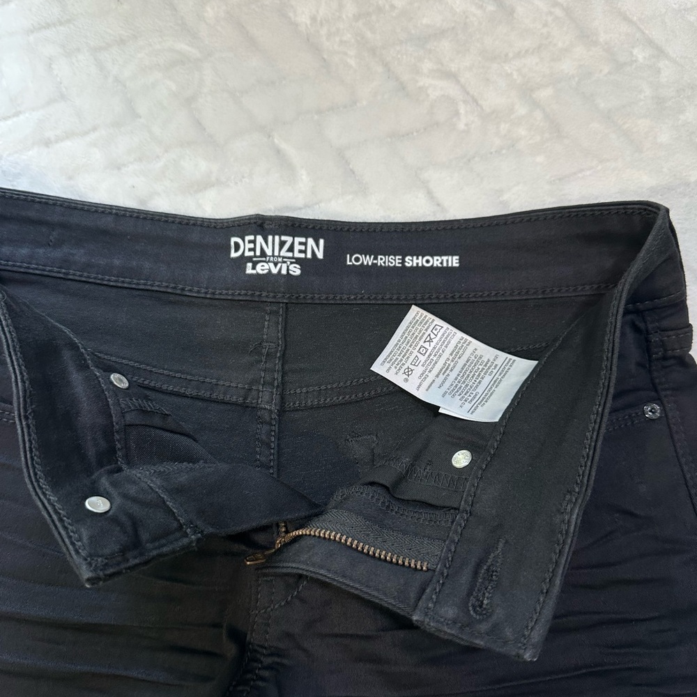 Nice $48 Denizen Levis Black Button Zip Stretch Jean Denim Shorts Womens 9 M - Picture 9 of 13